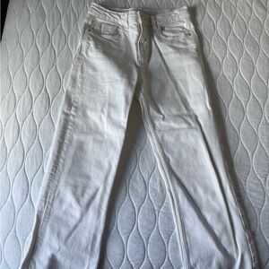 Zara Women's Cream Straight Leg Jeans